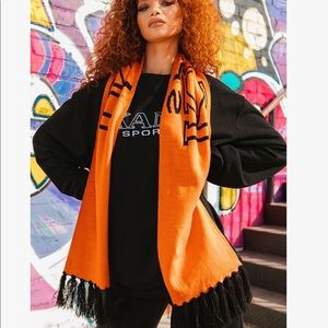 Orange scarf. Karl x Kani from PLT.